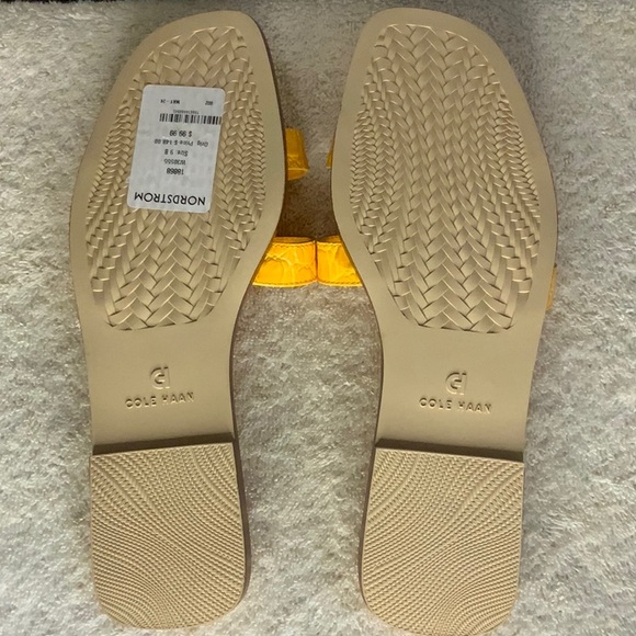 NEW IN BOX Cole Haan Chrisee Slide Sandal in Saffron Leather (sz 9B) - Picture 7 of 7